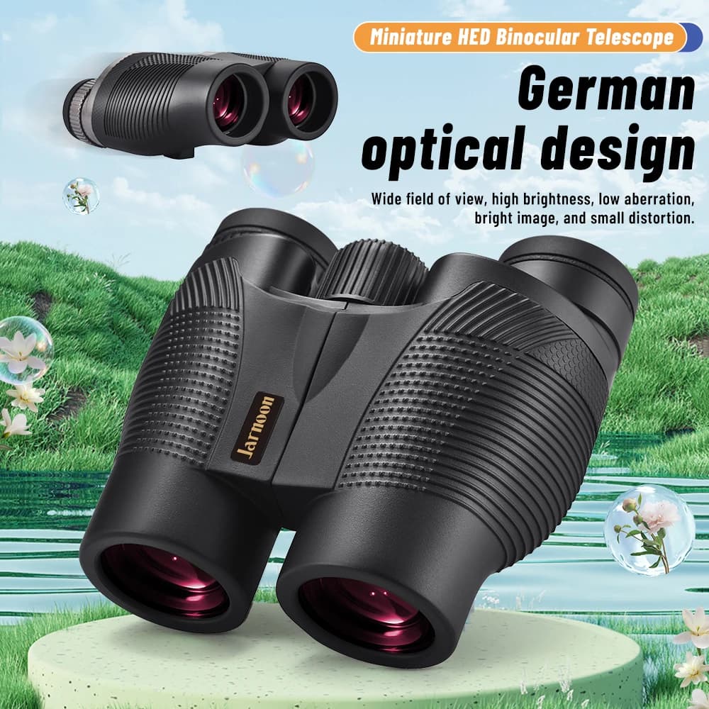 Binocolo Compatto HED 10x32 per Adulti, Alta Potenza con Adattatore per Telefono e Treppiede, Ampia Visuale per Birdwatching e Viaggi