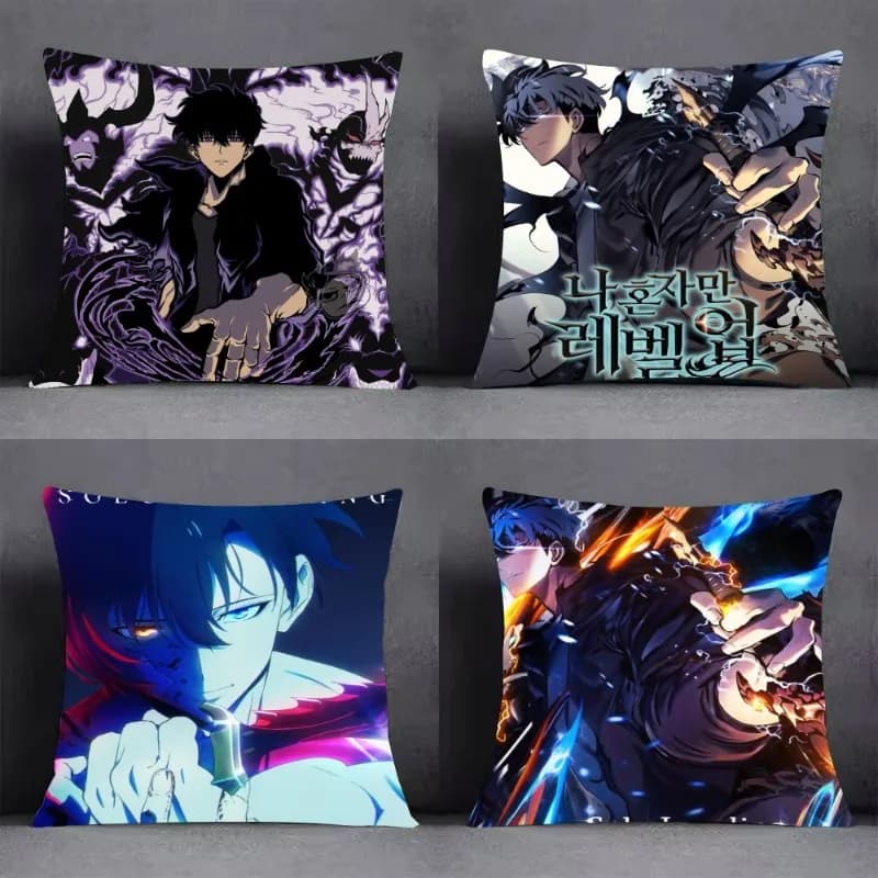 Anime S-Solo L-Leveling Fantasy Fight Federa per cuscino Federa per cuscino quadrata Divano con federa per uso domestico