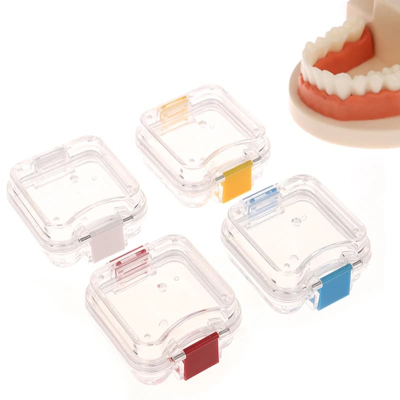Preservation for prosthetics with film Dental crown and bridges No slot available Teeth box Diaphragm Organizer for dentistry in transparent plastic