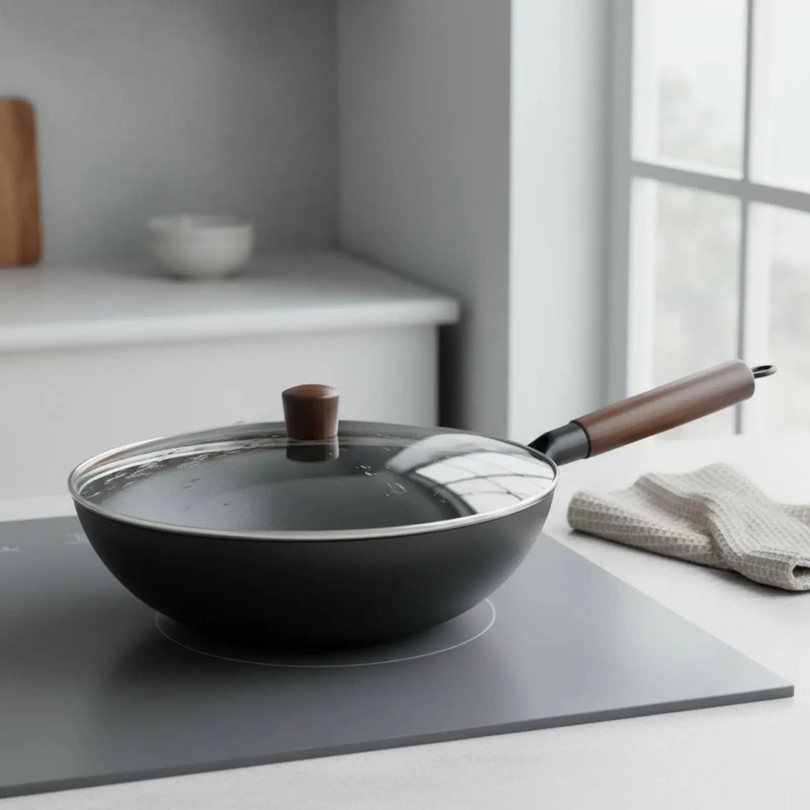 Wok in Ferro Battuto a Mano, Antiaderente Naturale, Tradizionale, per Saltare in Padella, Multifunzionale e Durevole per Gli Appassionati di Cucina
