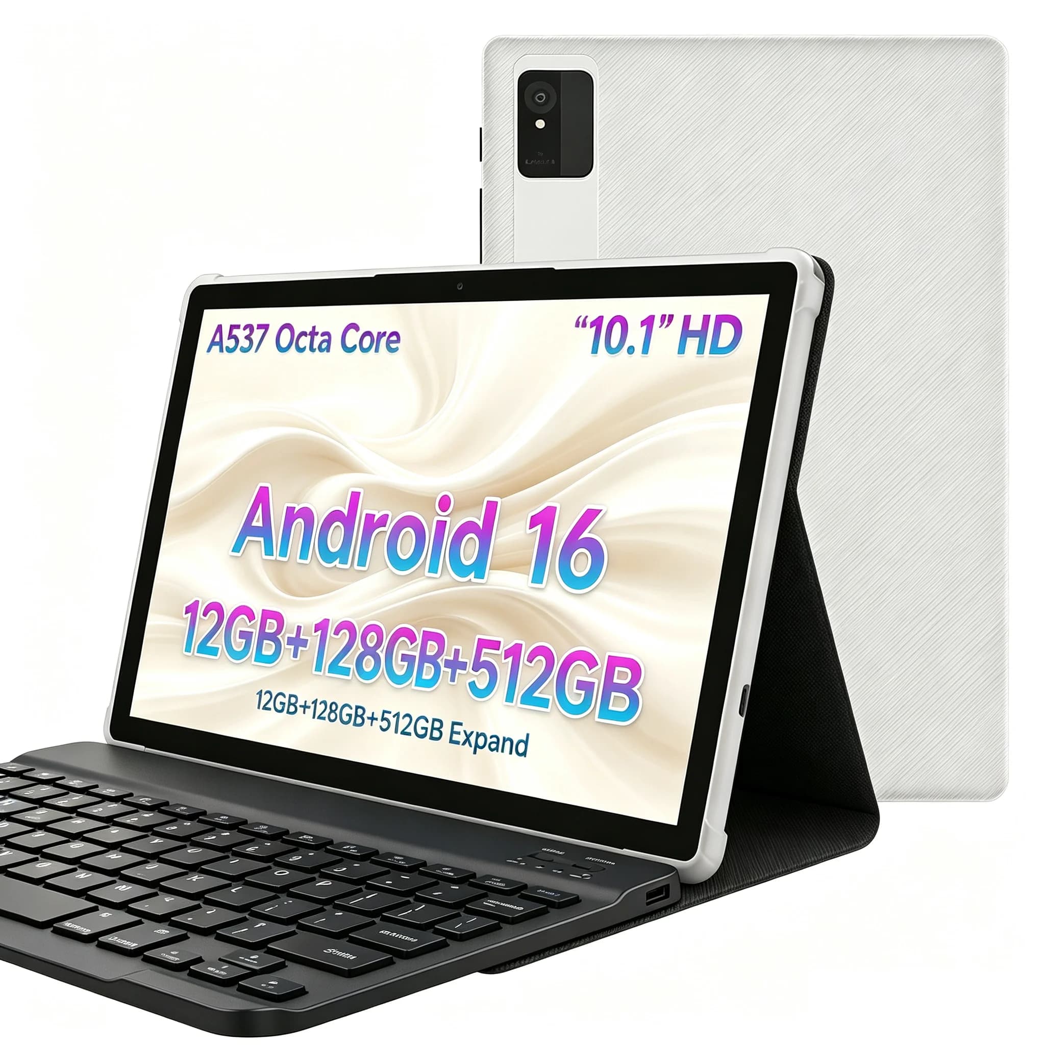 Paitanry 10.1 Inch Android 16 Tablet PC 12GB(4+8)RAM 128GB ROM 1280*800 IPS HD Display 5000mAh Battery WiFi Kids Adult Tablet