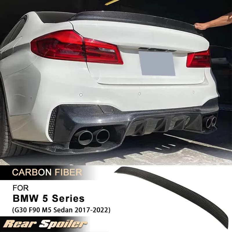 Auto Baule Posteriore Spoiler Ali per BMW Serie 5 G30 F90 M5 Berlina 4 Porte 2017-2022 Racing Spoiler Posteriore Boot Ala Labbro In Fibra di Carbonio