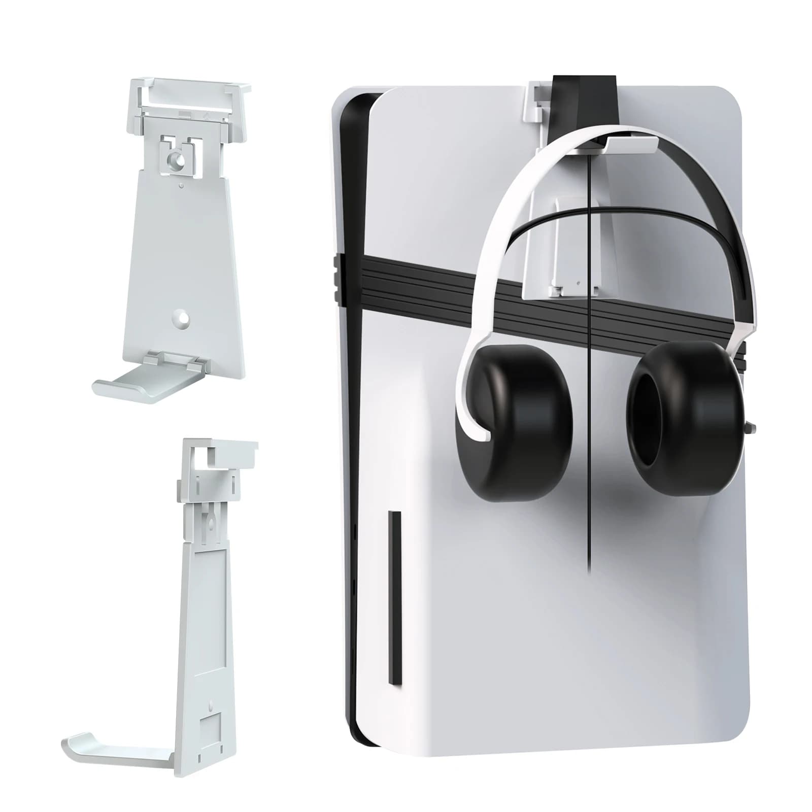 Gancio per auricolari per PS5 Pro/PS5/PS5 Gancio per controller sottile Supporto per cuffie Supporto per console host per accessori di gioco PULSE 3D/Elite