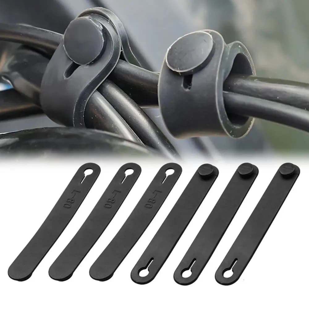 Universal Motorcycle Rubber Frame Securing Cable Wiring Harness Power Cord Tie Clutch Line Brake Cable Ties Elastic Fix Stripe
