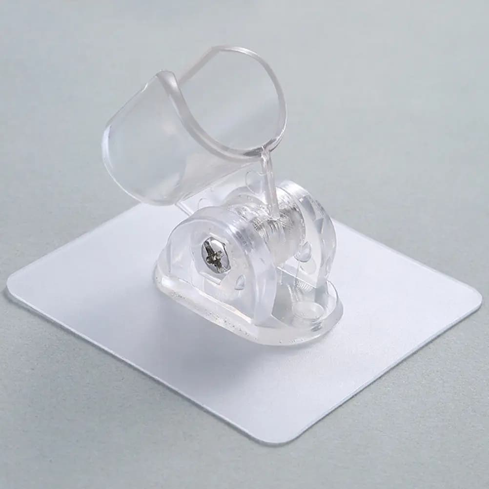 Supporti per soffione doccia da bagno, 2 pezzi, staffa regolabile in ABS, montaggio a parete, senza fori, per specchi in vetro e metallo, acciaio inossidabile lucido