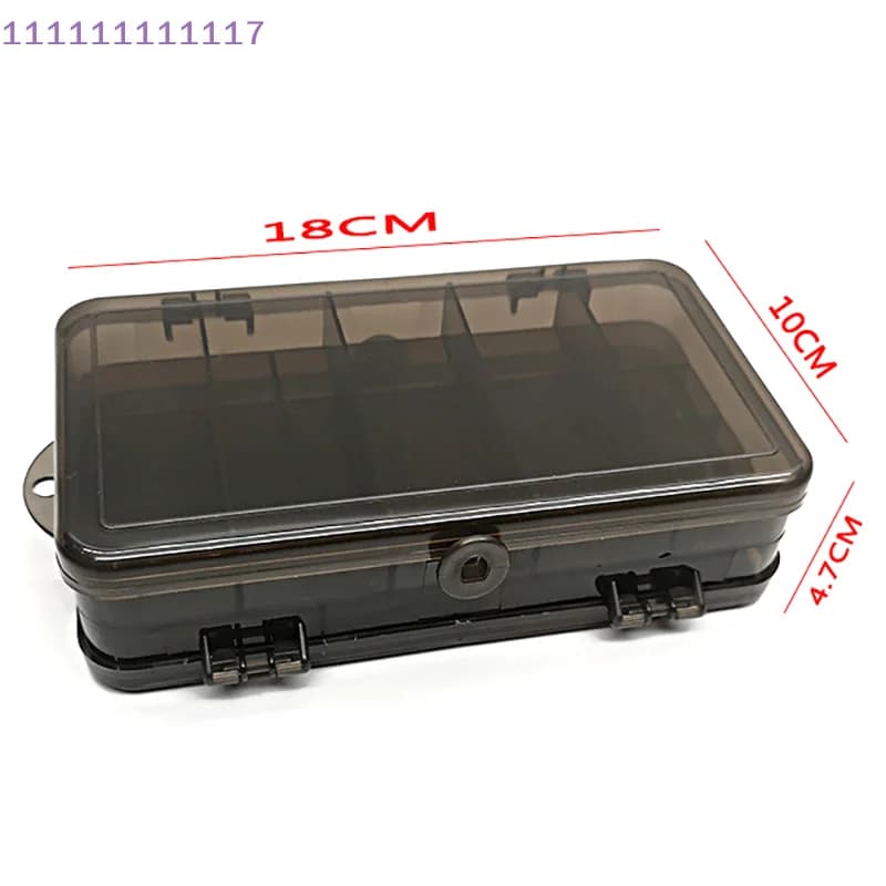 Scatola per esche divisa portatile a doppia faccia Accessori per attrezzi da pesca Set di ganci per testa jig a manovella Custodia per esche morbide per la pesca con l'amo