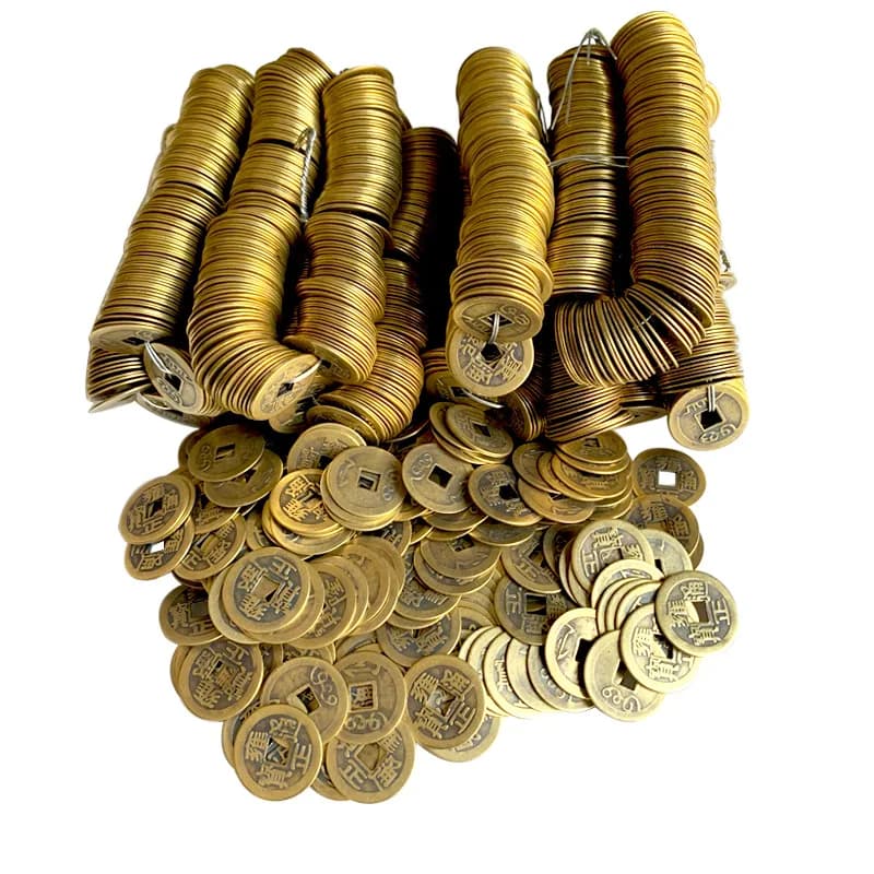 100 pz Monete di Rame Cinese Mestiere Feng Shui Benedizione Fortunata Antico Antico I Ching Valuta Retro Da Collezione Curio souvenir