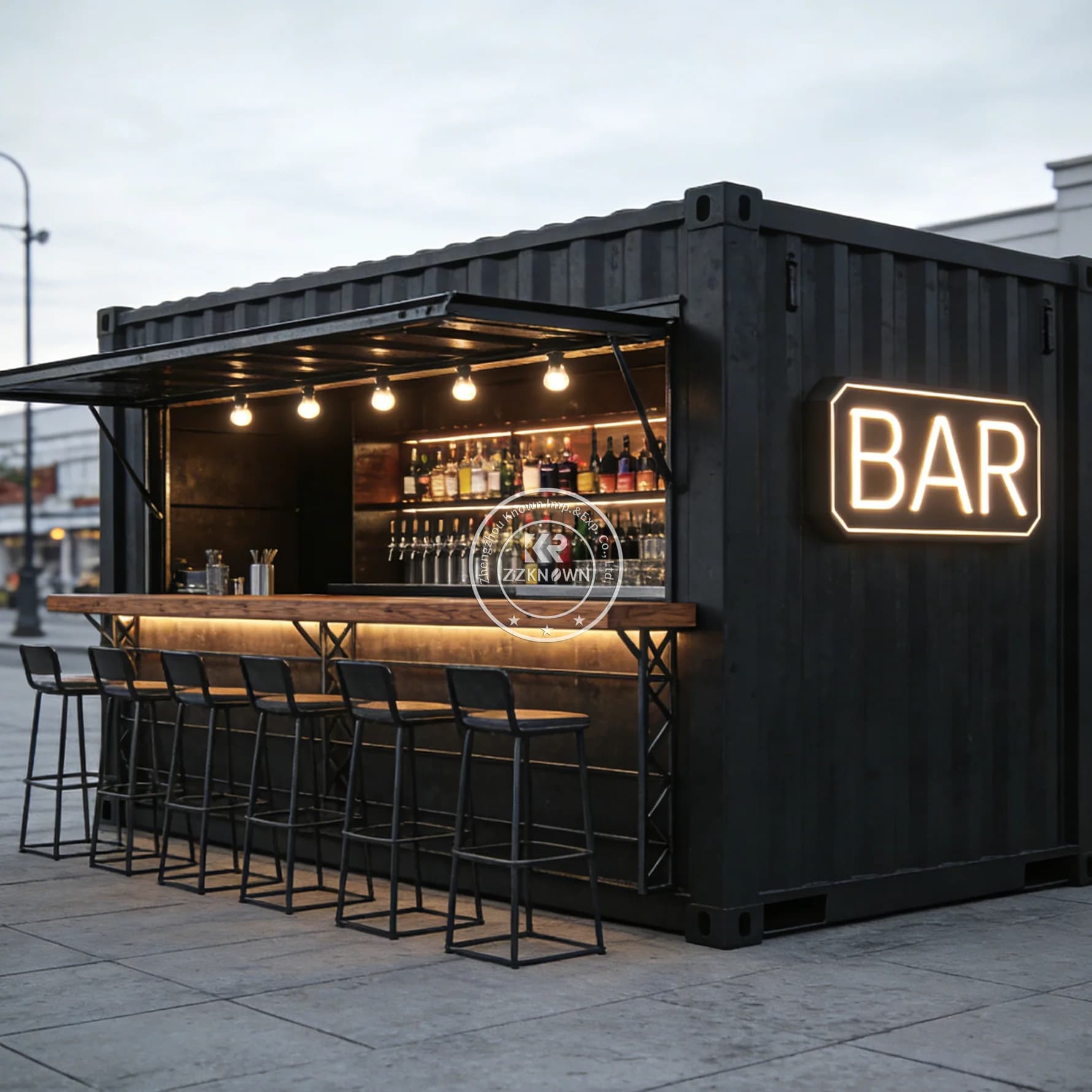 Bar Container Prefabbricato Premium, Chiosco BBQ all'Aperto, Stand Gastronomico, Ristorante Container, Caffetteria in Vendita