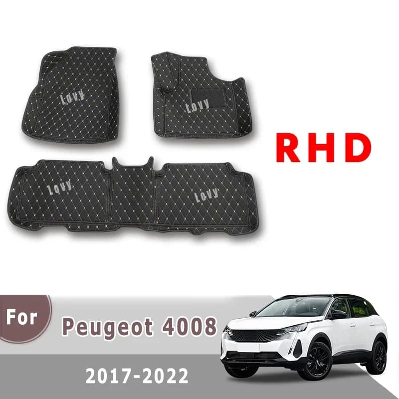 RHD Carpets For Peugeot 4008 2022 2021 2020 2019 2018 2017 Car Floor Mats Rugs Covers Auto Interior Automobiles Accessories
