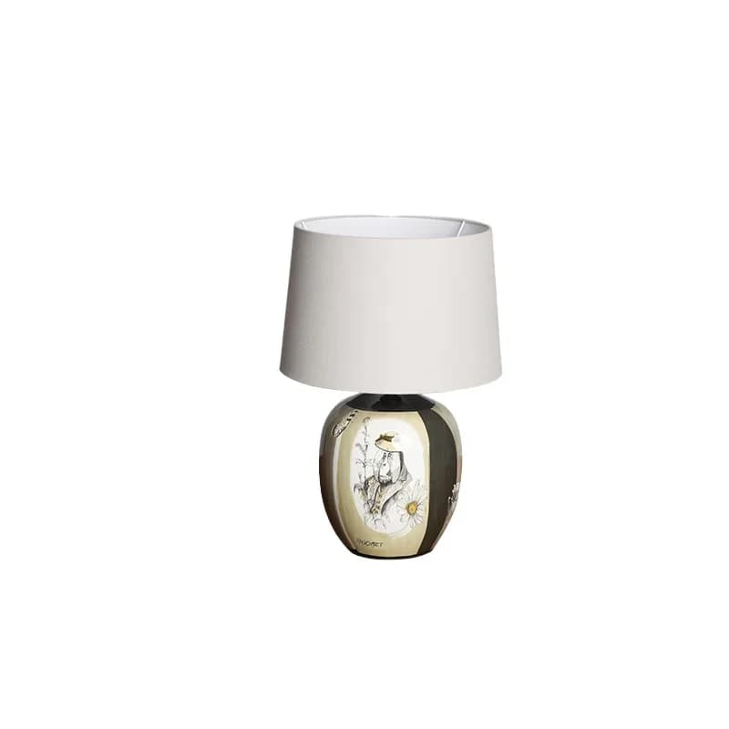 Lampada da scrivania d'ingresso lampada da comodino con copertura in lino a luce soffusa lampada da camera da letto