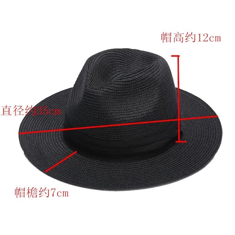 Cappello Panama da Uomo Bianco in Paglia, Taglia Grande, Stile Jazz Britannico, Protezione Solare Estiva per Anziani
