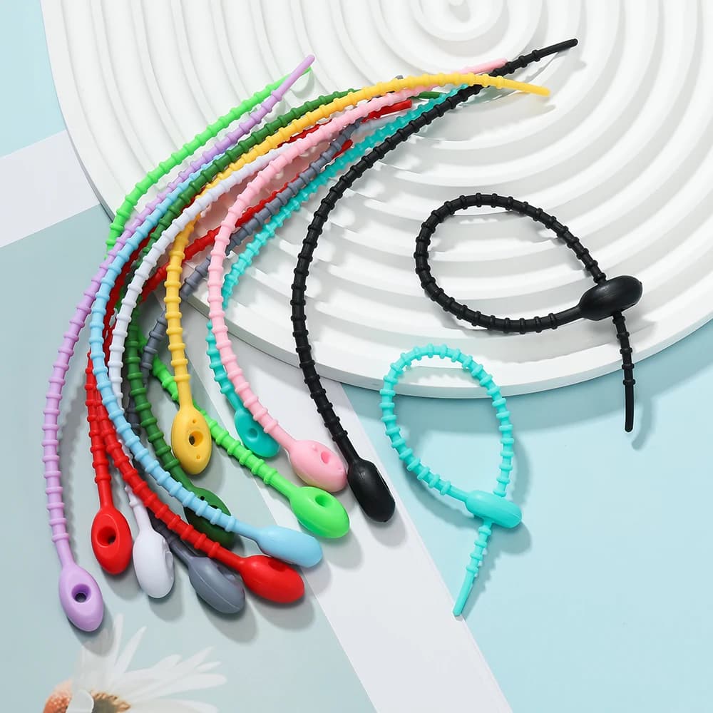 2/5pcs Silicone Reusable Bag Ties Twist Wire Fasten Cable Zip Tie Headset Data Line Wire Universal Magic Tie