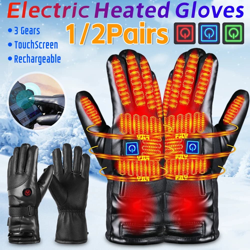Women's heated electric gloves lining Rechargeable battery Ski riding Snowboard Cycling Slim gloves