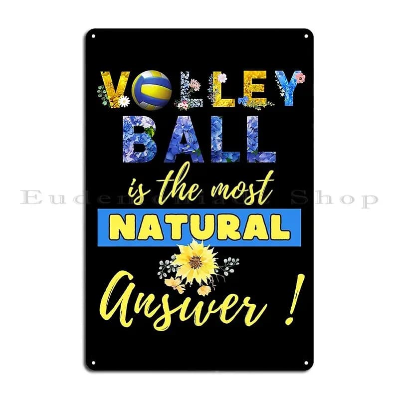 Targa in metallo con scritta 'Volleyball Girl Volleyball Is The Answer', decorazione da parete classica per bar, poster in latta