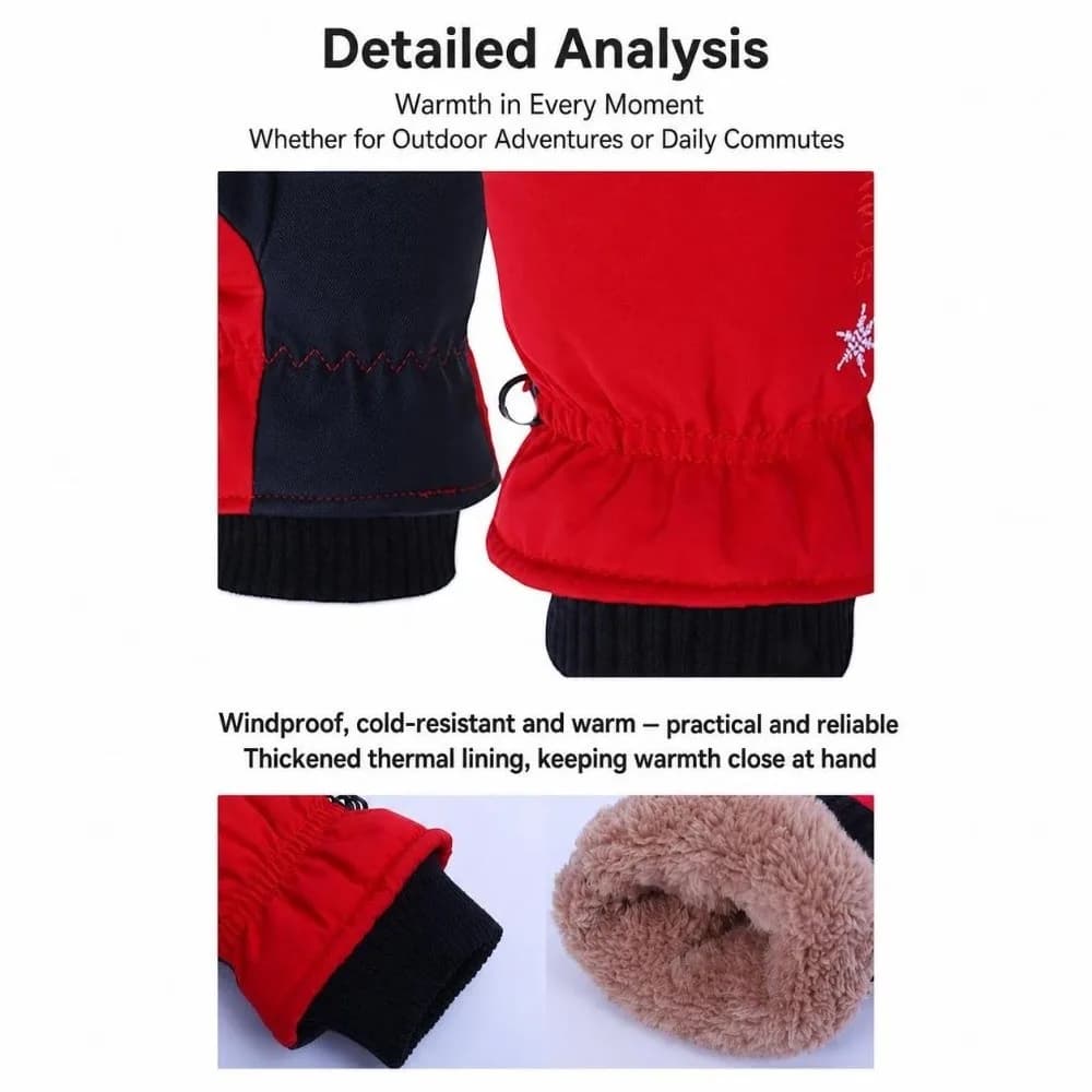 Fashion Warm Winter Skiing Gloves Non-slip Waterproof Snowboard Gloves Windproof Touch Screen Cycling Gloves for Men Women