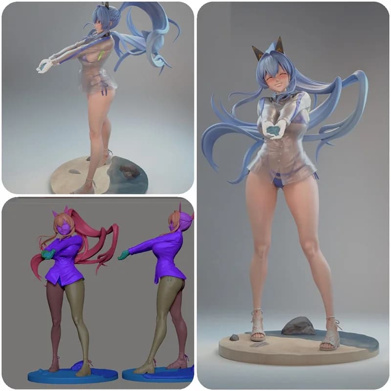 LinDeekin D1 Kit garage personalizzati 3D Figura non verniciata Modelli GK Puzzle in resina bianca smontato di modelli di personaggi