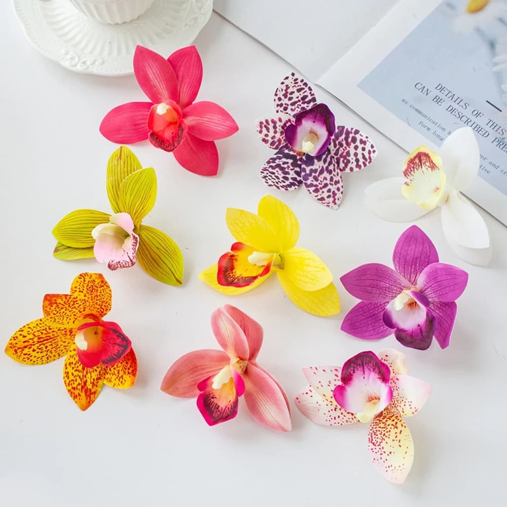 20/40 PCS Artificial Silk Orchid Flowers Home Dining Table Holiday Outdoor Yard Party Wedding Bridal Bouquet DIY Decorative Prop