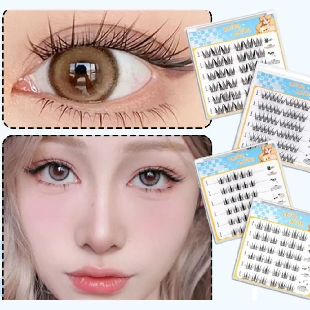 Sweet Self-adhesive Lash Clusters DIY Makeup Adhesive False Eyelashes Individual Reusable Glue Free Fake Lashes Women/Girls