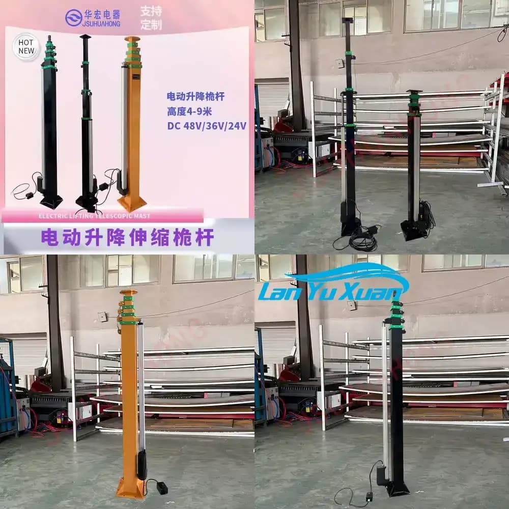 2026 Electric Telescopic Mast Pole for SYE 4m 7m 6m 8m 9m Height Adjustable Lighting Stand with 50kg Load Capacity for