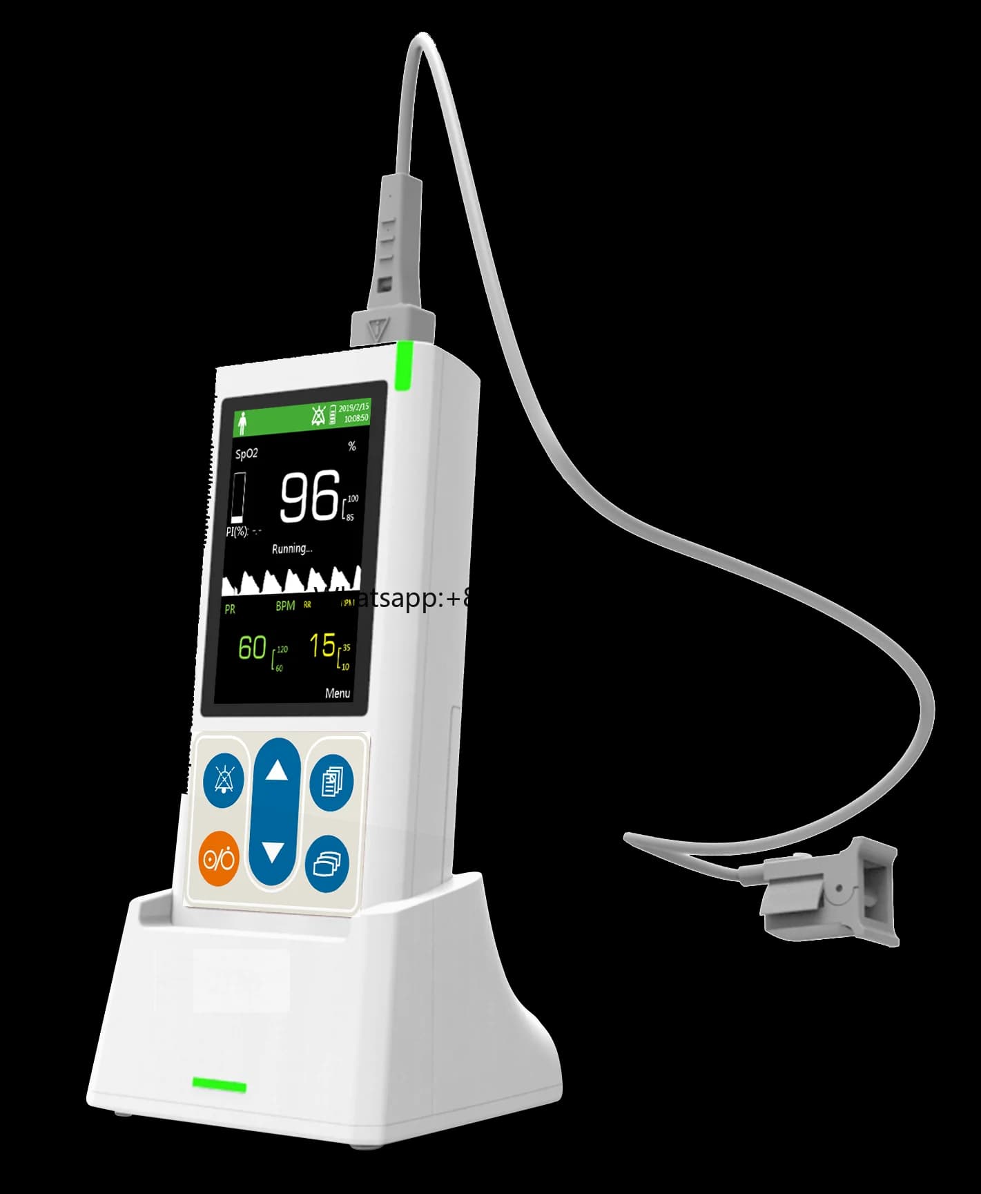 Household Pulse Oxymeter with 3.5 Inch LCD High Precision Pulse Oxymeter Portable Eur with Clip Pulse