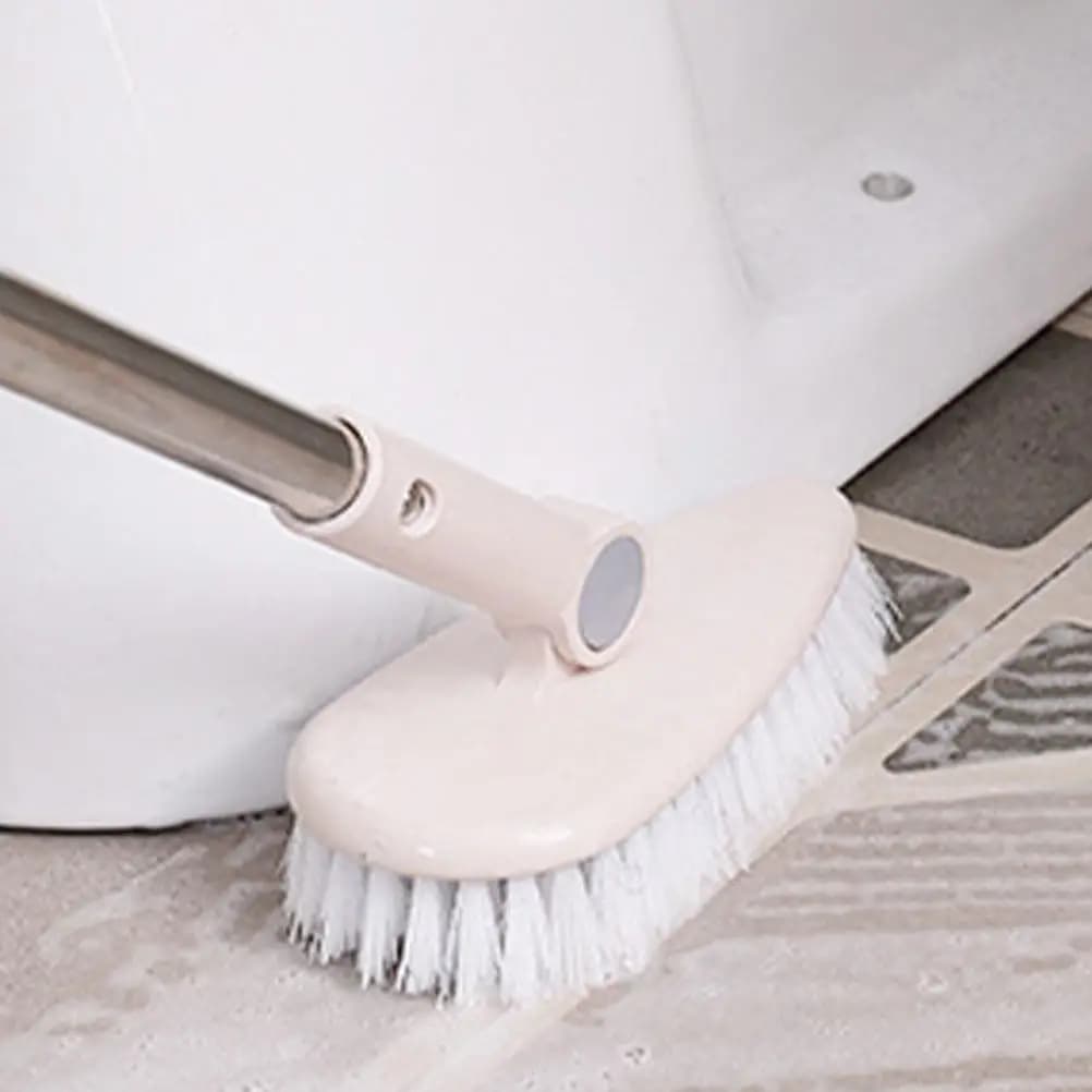 Spazzola per Pulizia Bagno con Manico Lungo, Efficiente e Rotante, per Pavimenti e Piastrelle, Accessorio Domestico per il Bagno