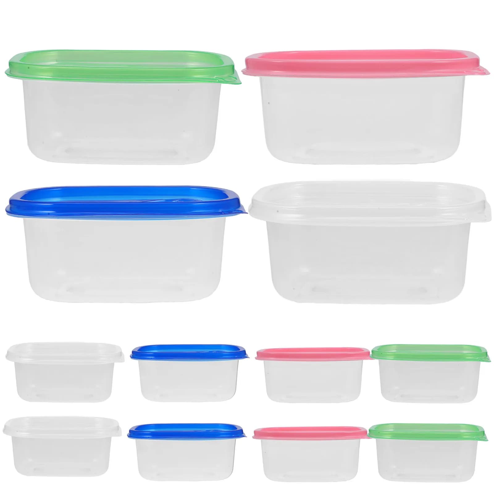 Set di 12 Contenitori Rettangolari per Alimenti da 280ml, Senza BPA, Scatole Sigillate in Plastica per Preparazione Pasti, Contenitori per Zuppe da Viaggio, Piccoli Contenitori