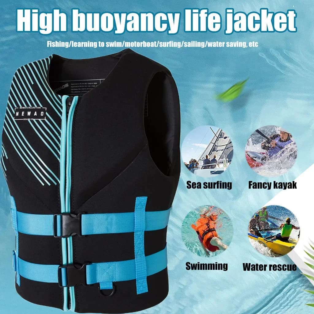 Giubbotto di salvataggio per adulti in neoprene Giubbotto di galleggiamento per uomini e donne Sport acquatici Pesca Surf Nuoto Giubbotto di salvataggio di galleggiamento Giubbotto di sicurezza