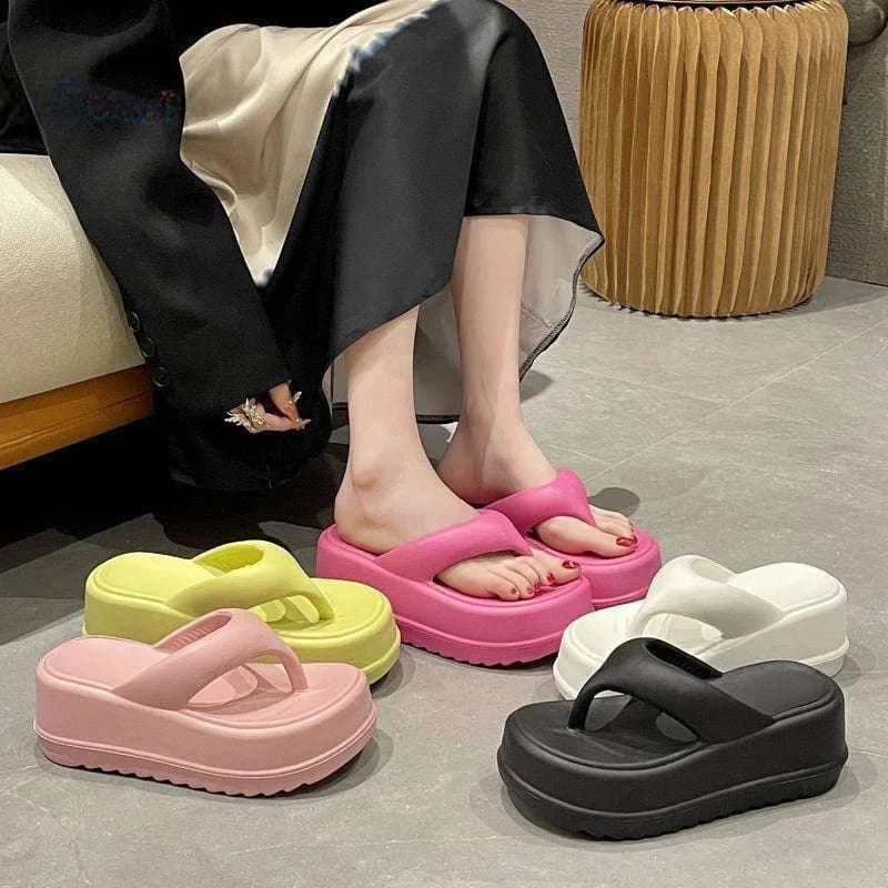 Sandali con tacco spesso in EVA da donna, estivi, per esterni, con plateau, suola morbida, stile casual da spiaggia, traspiranti, con tacco basso
