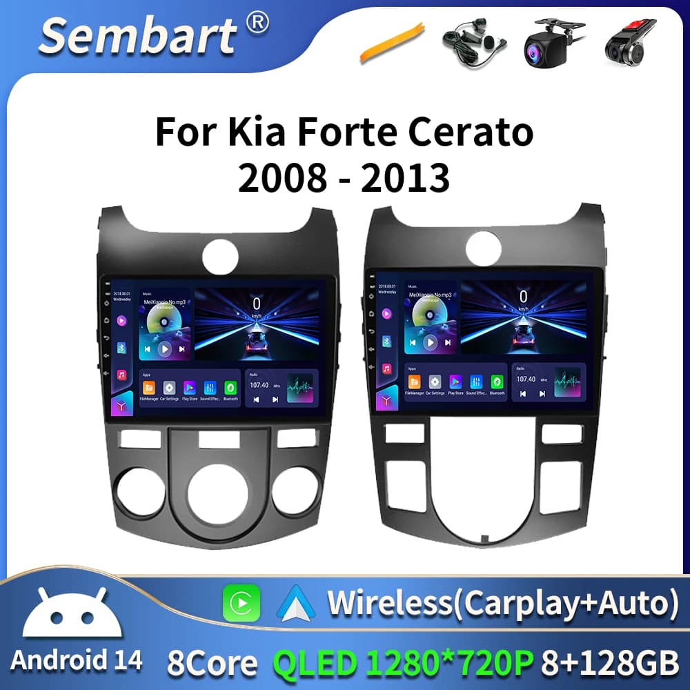 Android 16 Carplay Auto WIFI + 4G Autoradio Per KIA Forte Cerato 2008 2009 2010 2011 2012 Lettore Video Multimediale Stereo GPS Audio