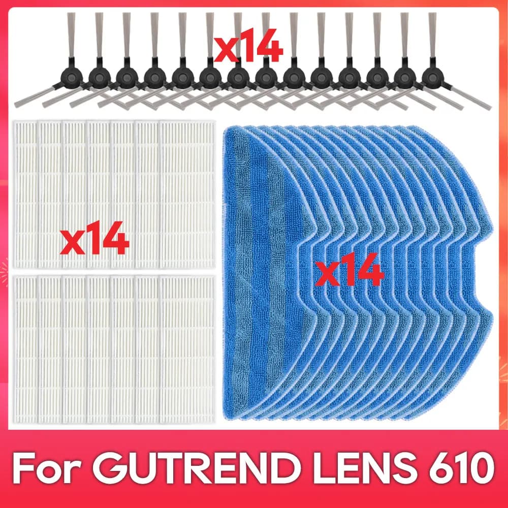 Fit For ( GUTREND LENS 610, Vision 730, ECHO 520, iCLEBO G5 ) Side Brush Filter Mop Robot Vacuum Cleaner Accessory Part