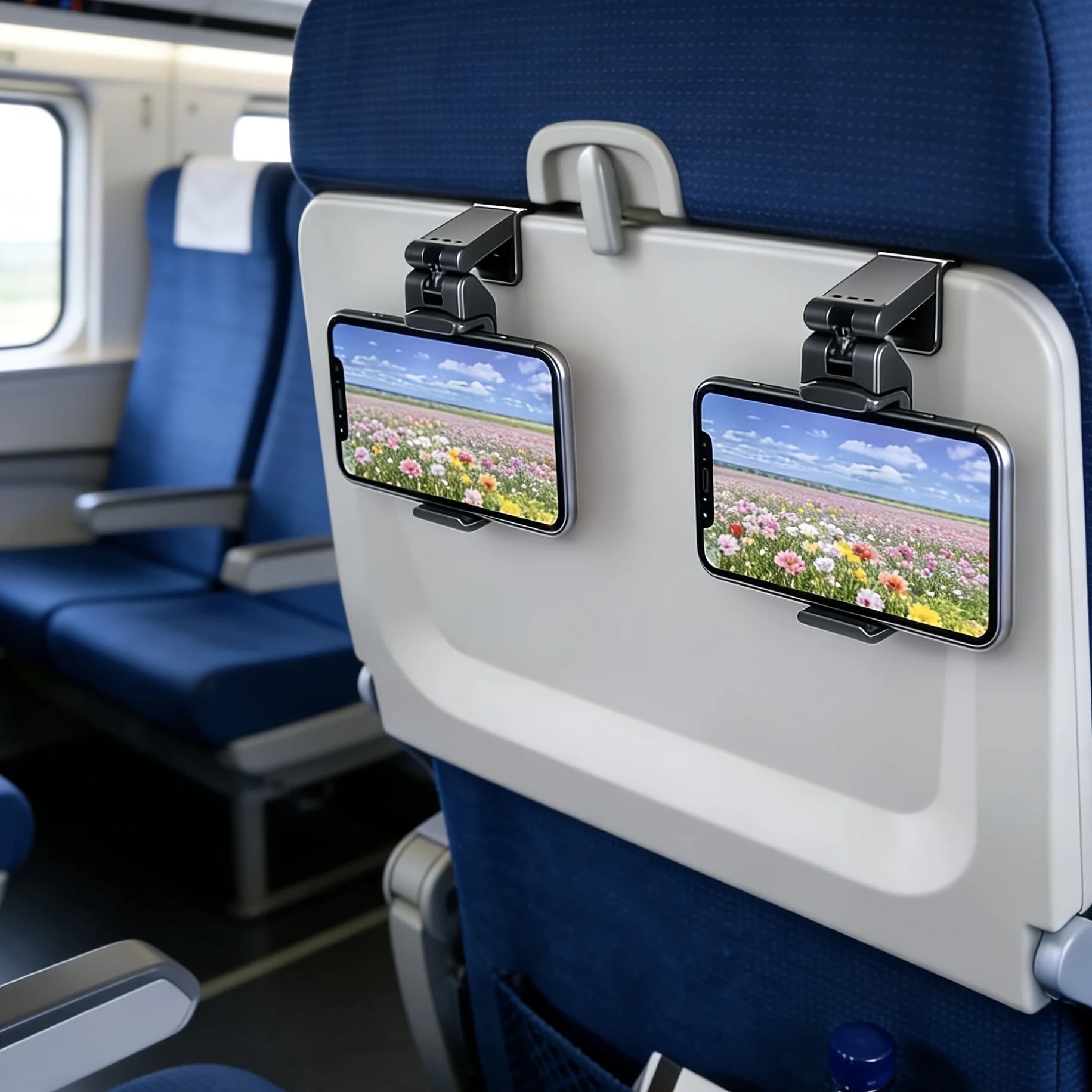 Supporto per Telefono da Aereo 360° ° Supporto Girevole Universale per Telefono da Viaggio, per Auto e Scrivania, Stand Mani Libere