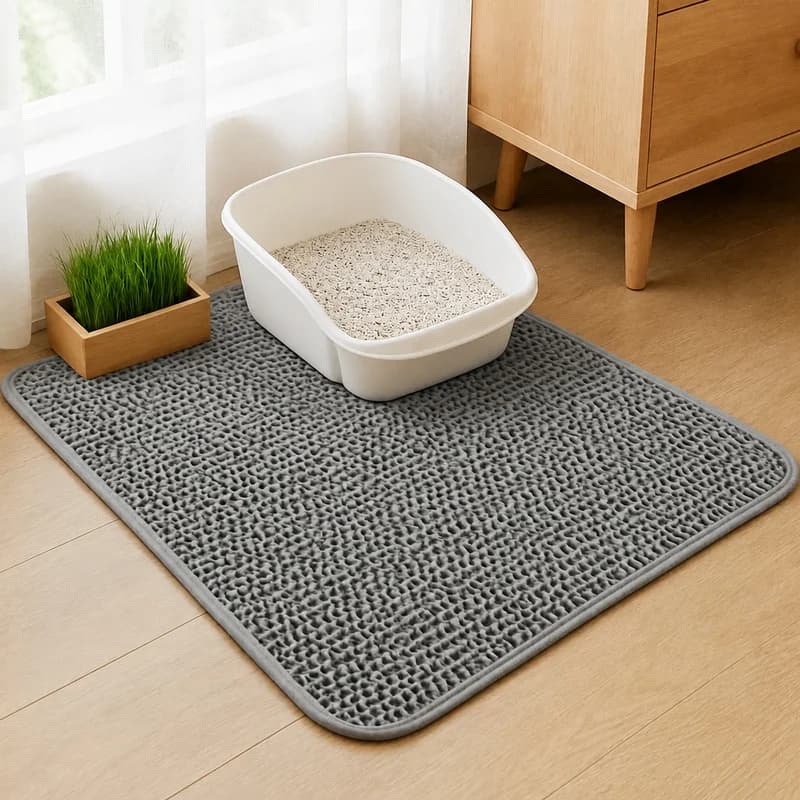 Durable Washable Pet Toilet Mat, Non-Slip Double-Layer Waterproof Cat Litter Tray Pad