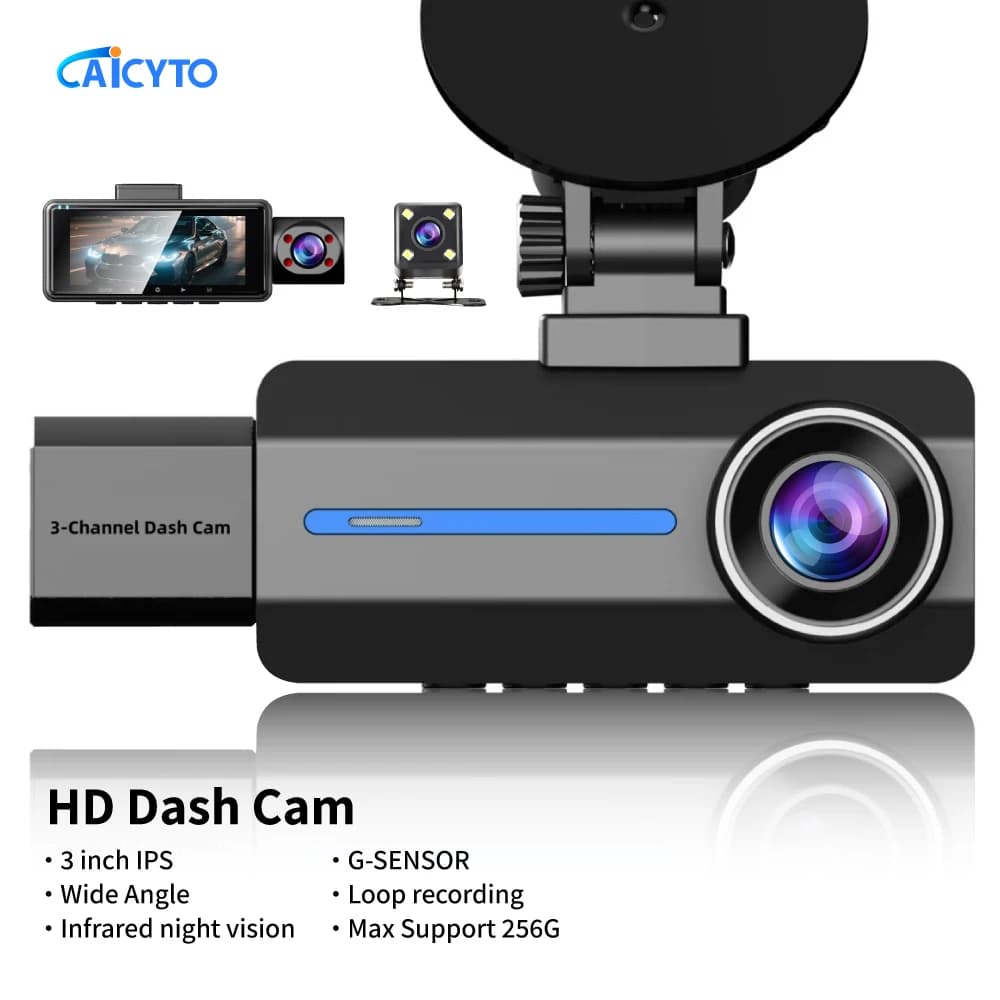 3.16 inch private model HD 2K DVR for cars triple lens Dashcam camera for cars super night vision logging in loop accessories for vehicles