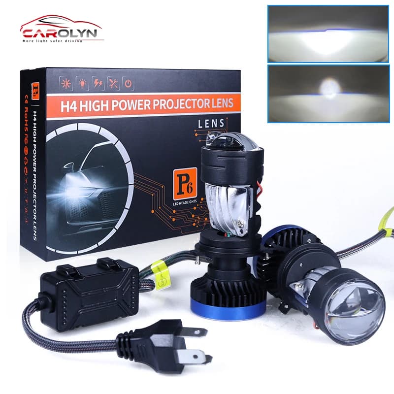 H4 LED Laser Projector Mini Lens Auto H4 LED Kit lampadina per fari conversione High Beam Low Beam muslimlight Lamp