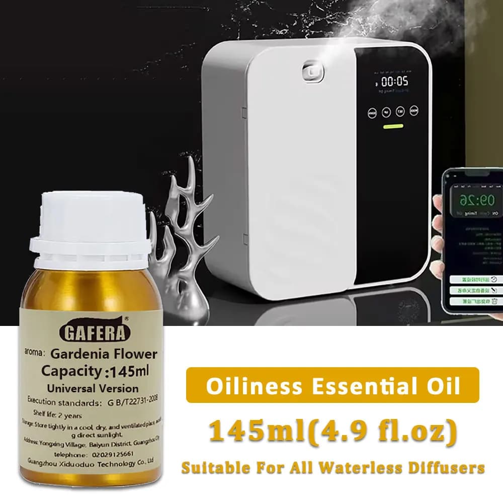 GAFERA 145ml (4.9 fl.oz) Oli Essenziali di Gardenia - Per Tutti i Diffusori Senza Acqua, Olio Aromaterapico di Ricambio per Diffusori di Aromi