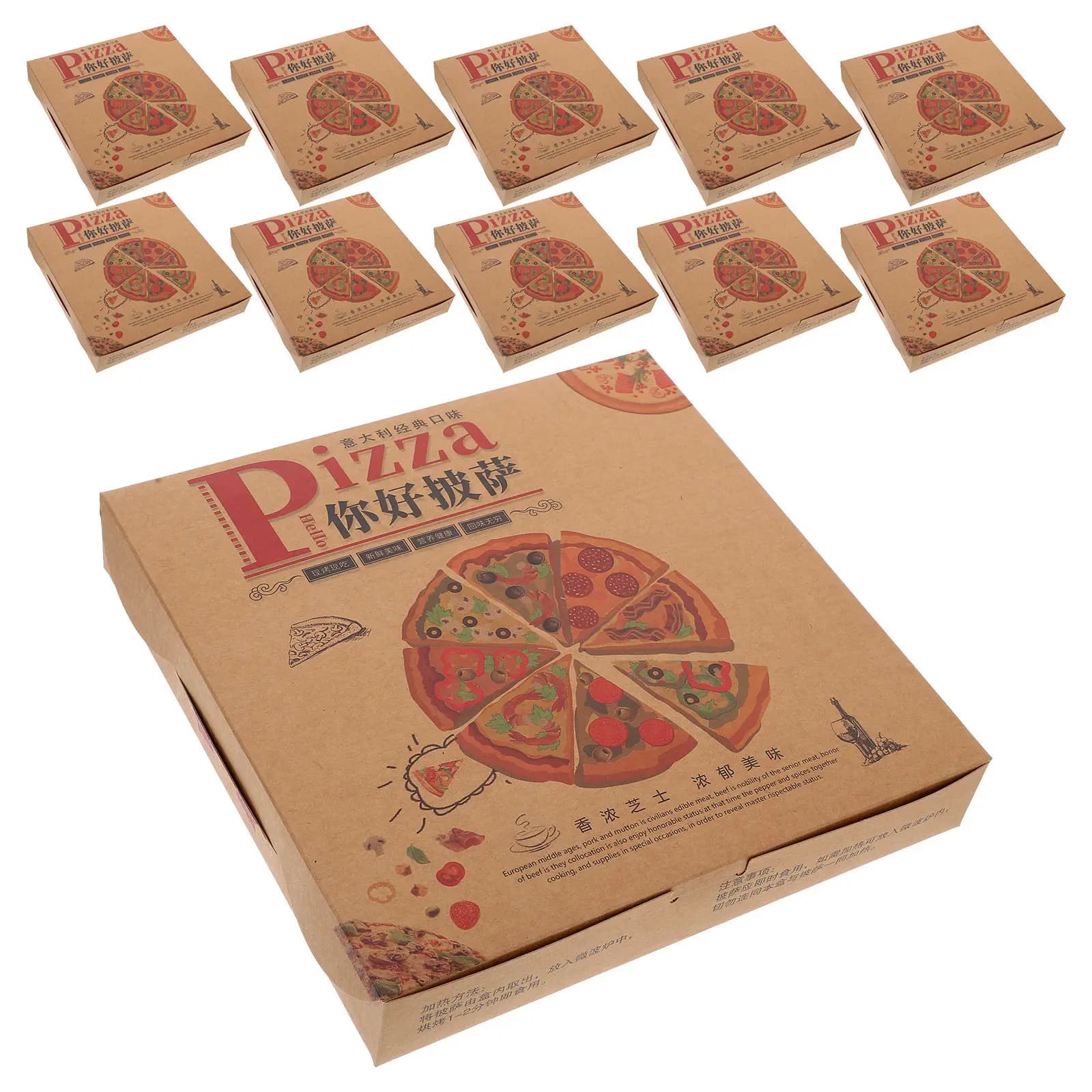20Pcs Corrugated Paper Pizza Boxes 8 Inch Perfect Fit for Takeout Delivery Storage Bakery Packaging Disposable Food Containers