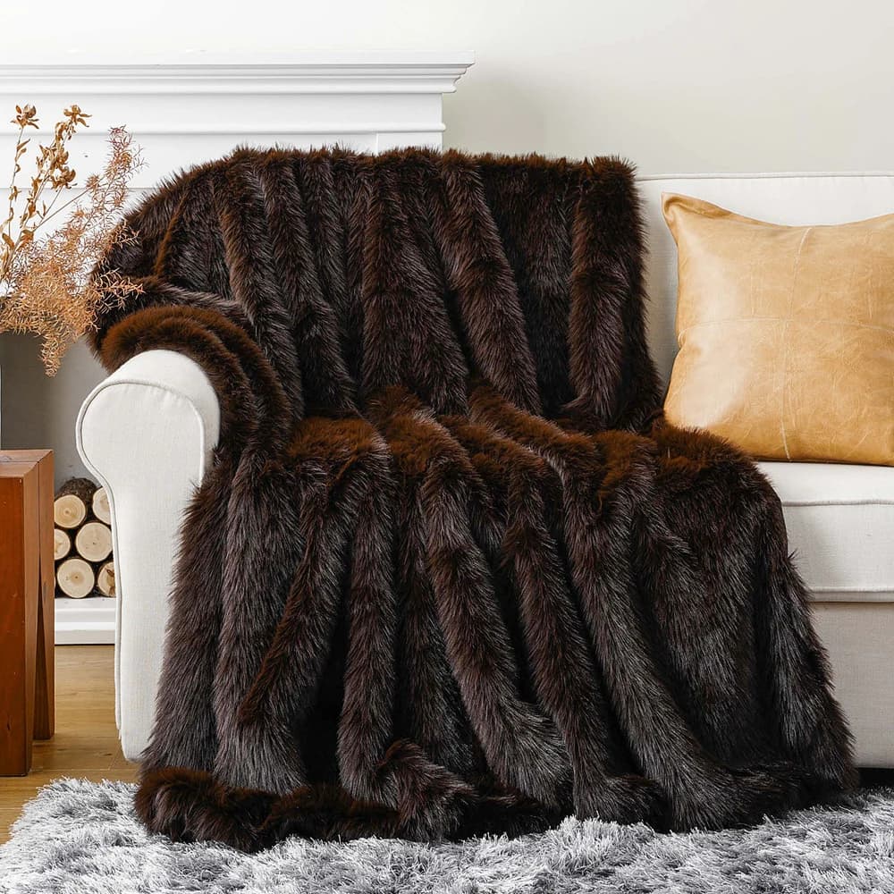 Battilo Soffici coperte morbide Coperta di pelliccia di lusso per divano letto Pelliccia sintetica di visone Coperte e coperte Grande coperta calda per la decorazione domestica
