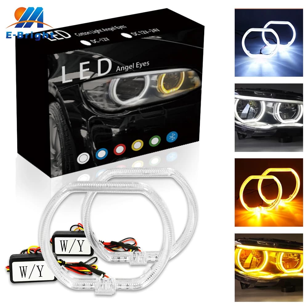 2 Pz/set Guida LED Angel Eyes 100mm 120mm Quadrato Halo Anelli per Bi-Xenon Lente Del Proiettore Luci Diurne 12V 24V DC