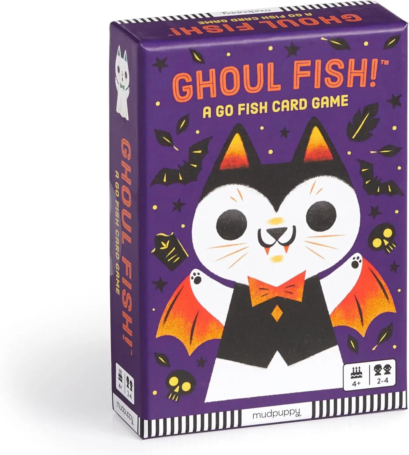 Gioco di carte Ghoul Fish con illustrazioni di gatti carini per bambini dai 4 anni in su, 2-4 giocatori