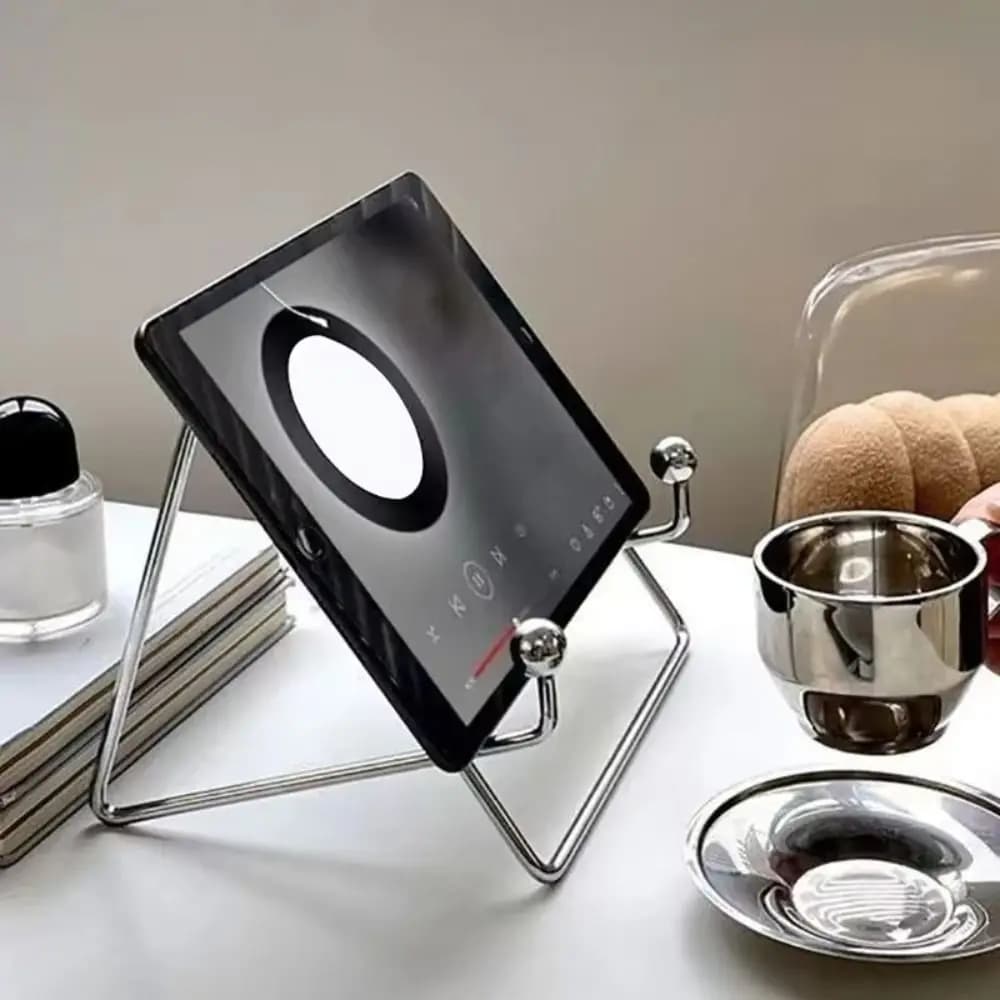 Creative Metal Tablet Stand INS-style Silver CD Rack Reading Stand