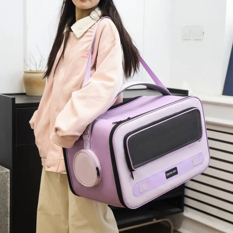 All-Season Breathable Pet Backpack, Cute Fashionable Portable Cat Carrier, Foldable Large Capacity Travel Bag