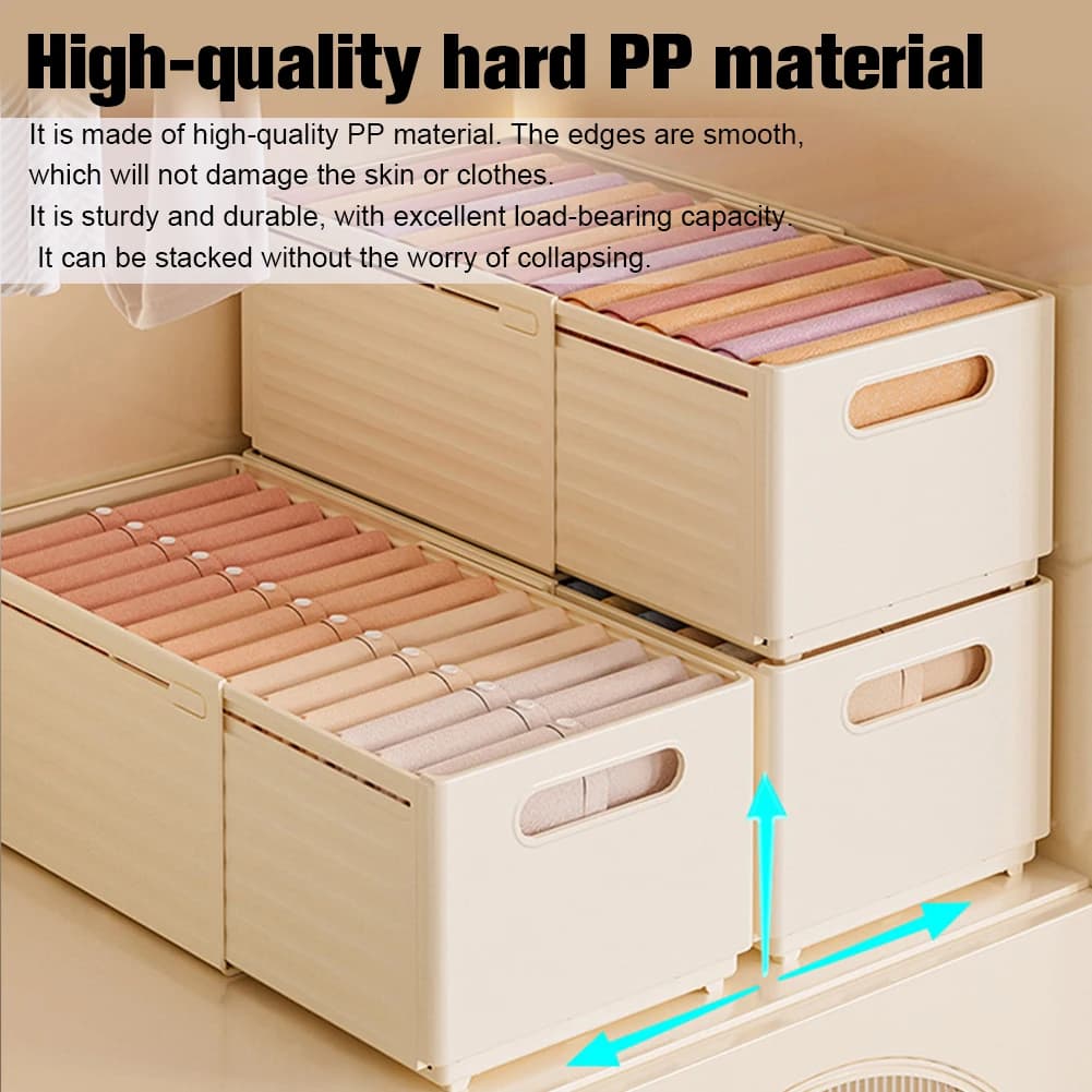 Set di 2 Contenitori Retrattili con Maniglie, Organizzatori per Cassetti, Cestini per Armadi da Cucina, Guardaroba e Bagno