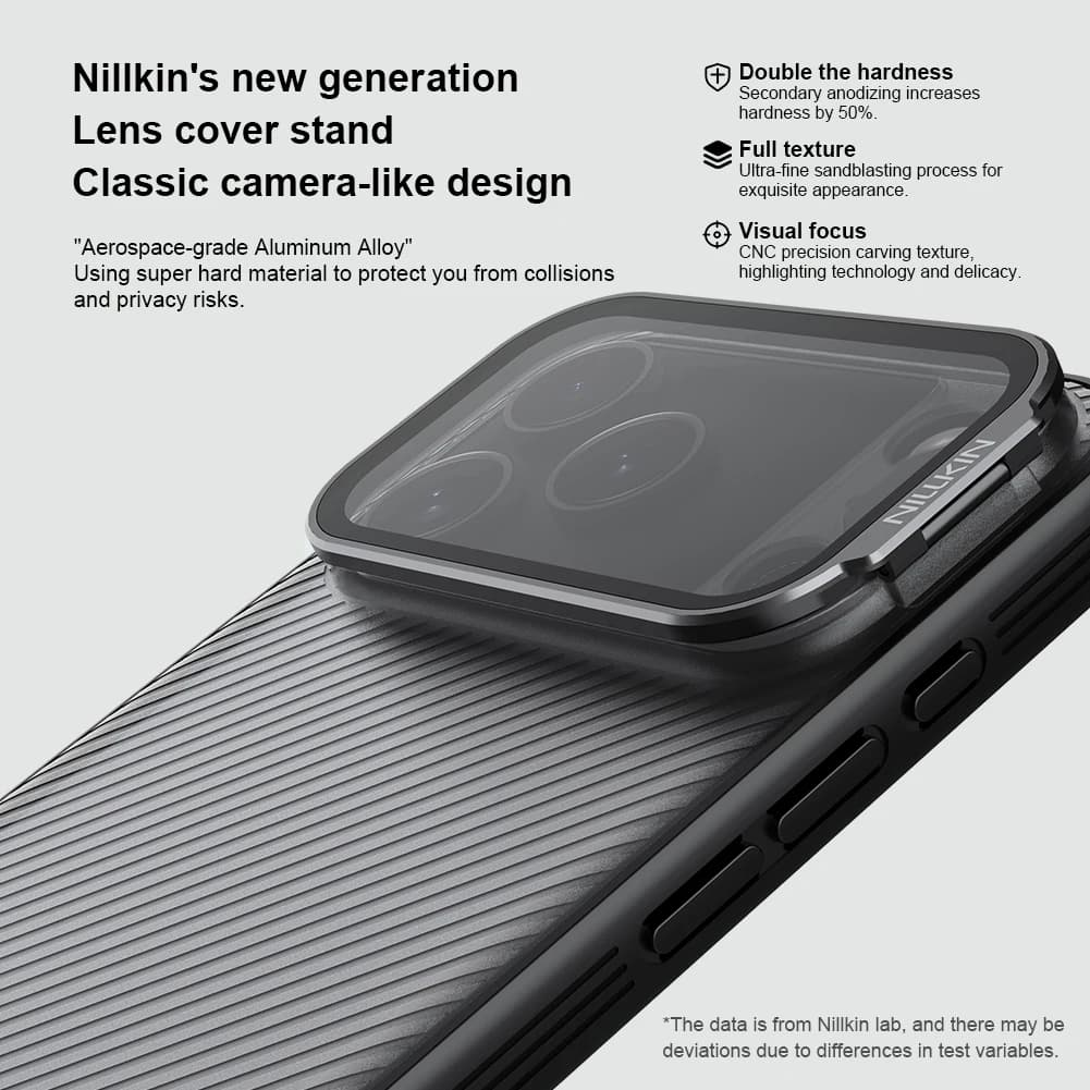 Nillkin per iPhone 17 Pro Max / 17 Pro Custodia CamShield Prop Copertura per fotocamera Supporto trasparente Protezione Cover posteriore Custodia per telefono