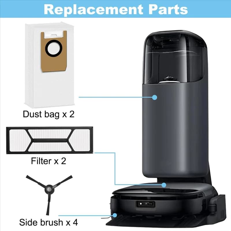 YCOC-Per Eufy Omni S1 / Omni S1 Pro Robot Aspirapolvere Spazzola Laterale, Filtro Lavabile, Kit di Accessori per Sacchetti per la Polvere