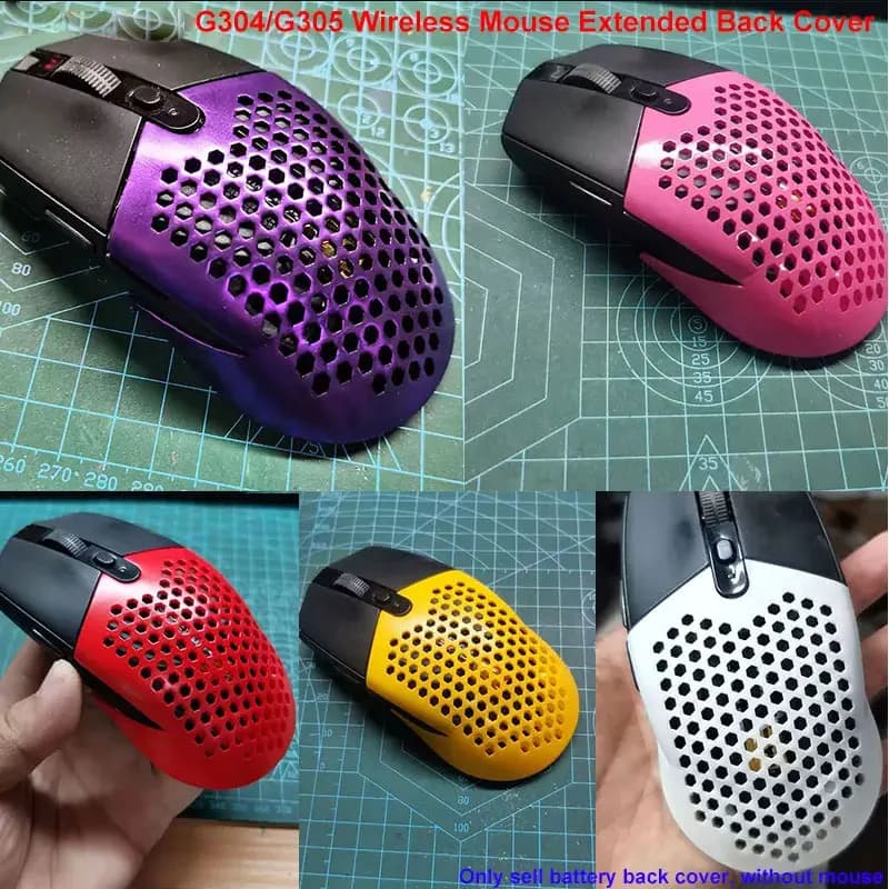 Compatible with G304 Battery Case Back Cover Printed 3D Lightweight Play Mouse Nylon Lid Accessories