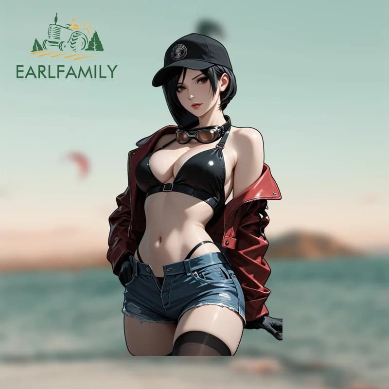EARLFAMILY Fascinating Fresco Ada Wong Car Stickers Sexy Seductive Delicate Fishing Equipment Decalcomanie Door Box Perfect Auto Markets FAI FROM YOU