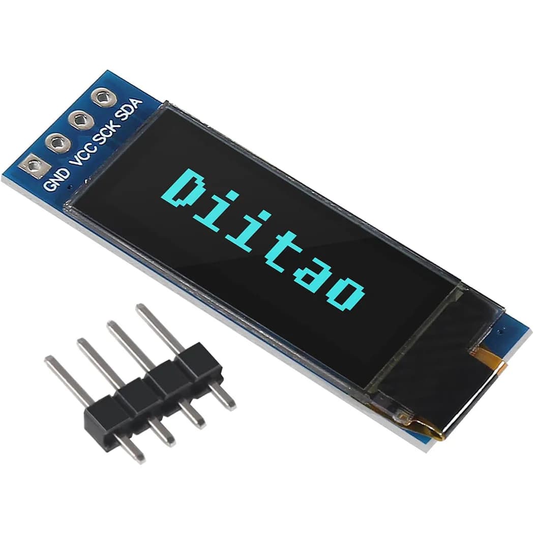 0,91''' OLED I2C Screen LCD Display Modules from 0,91 Inch with I2C DC 3,3V/5V Driver for Arduino (Display Blu)