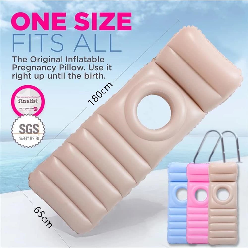 Tappetino da yoga per donne incinte Materasso gonfiabile con cuscino per il corpo in PVC con foro Materasso per dormire Piscina Galleggiante Mamma Comfort Tappetino da letto accogliente