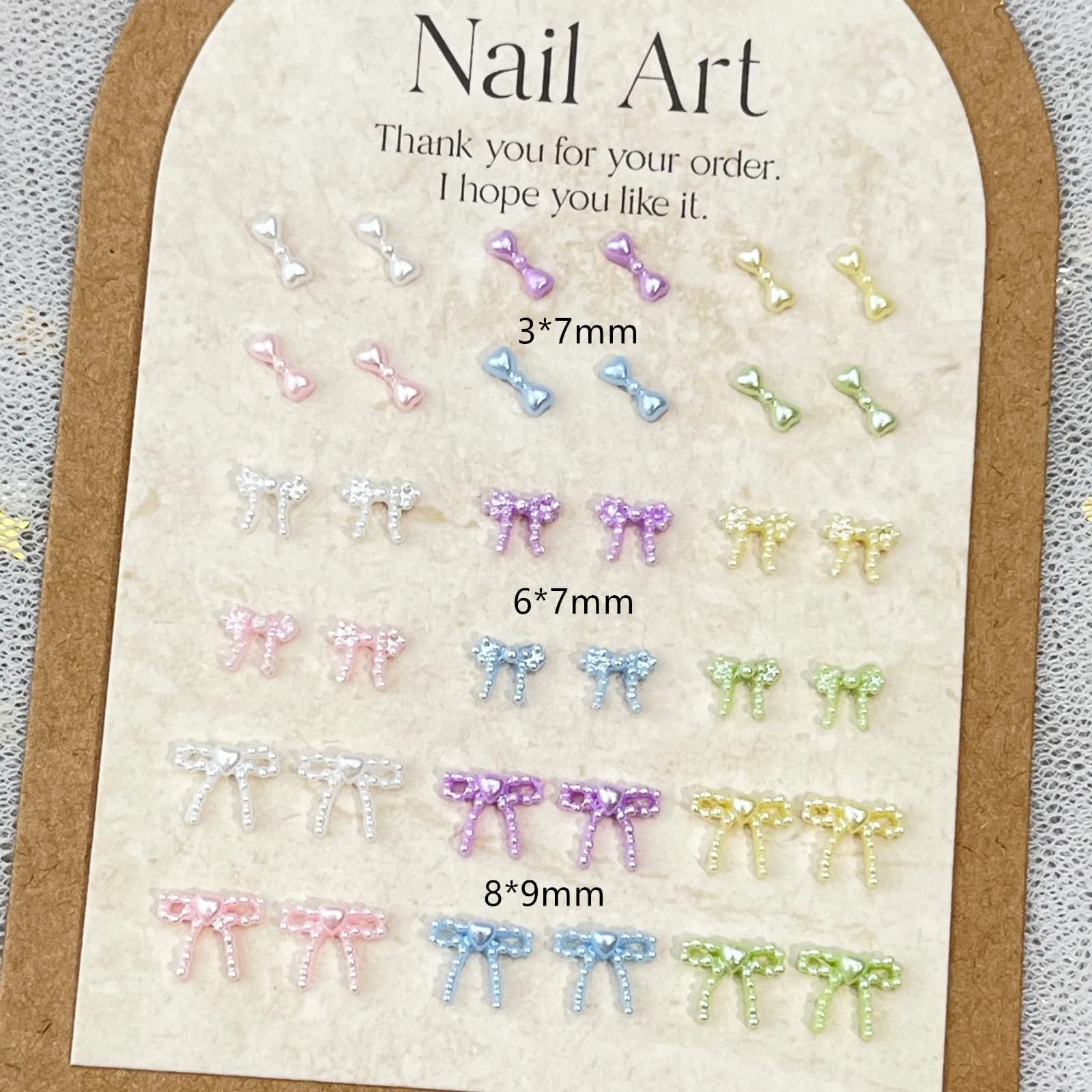 10pc Carino 3D Resina Perla Arco Unghie artistiche Pendenti e Ciondoli Macaron Imitazione Giapponese Preal Bowknot Nastro Decorazioni Per Unghie Accessorio Per Unghie FAI DA TE