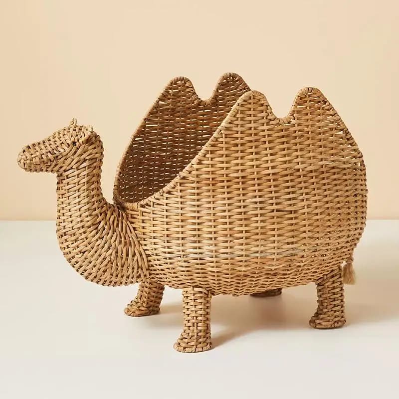 Cute Camel Laundry Basket Living Room Toy Organizer for Kids Room Clothes Storage Portable Multi-Functional Storage Baskets